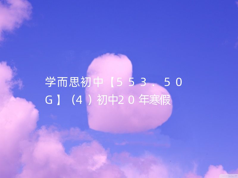 学而思初中【553.50G】（4）初中20年寒假  初三数学菁英朱韬/物理直播目标班