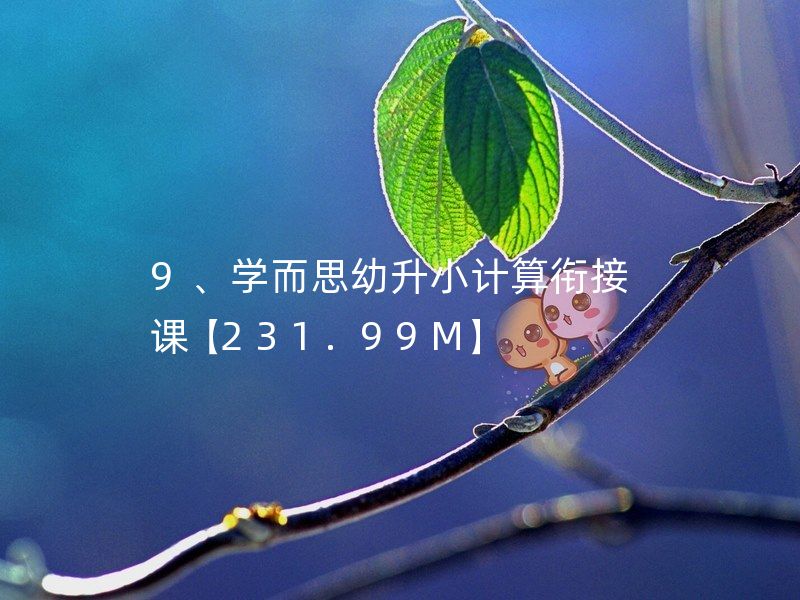 9、学而思幼升小计算衔接课【231.99M】  透析破十法/揭秘凑十法