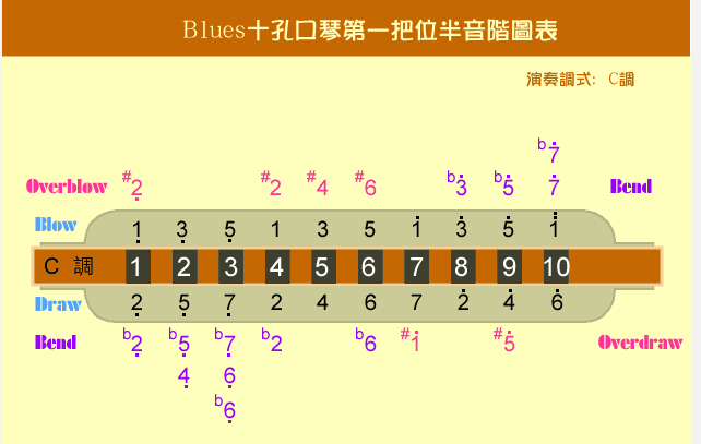 10孔口琴教程 10孔布鲁斯口琴教程