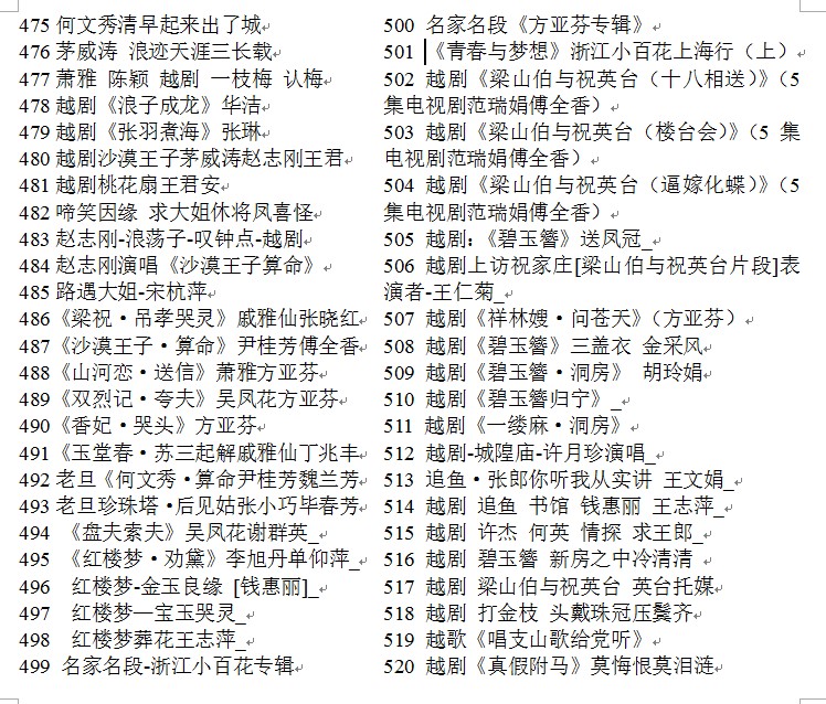 3985部越剧全集mp3音频高清视频全剧合集打包下载