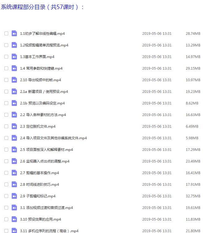 adobe premiere视频教程合集打包下载