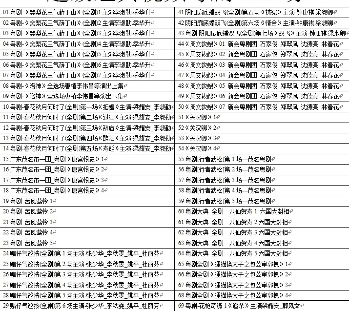 粤剧名曲全剧MP3、视频大全打包下载