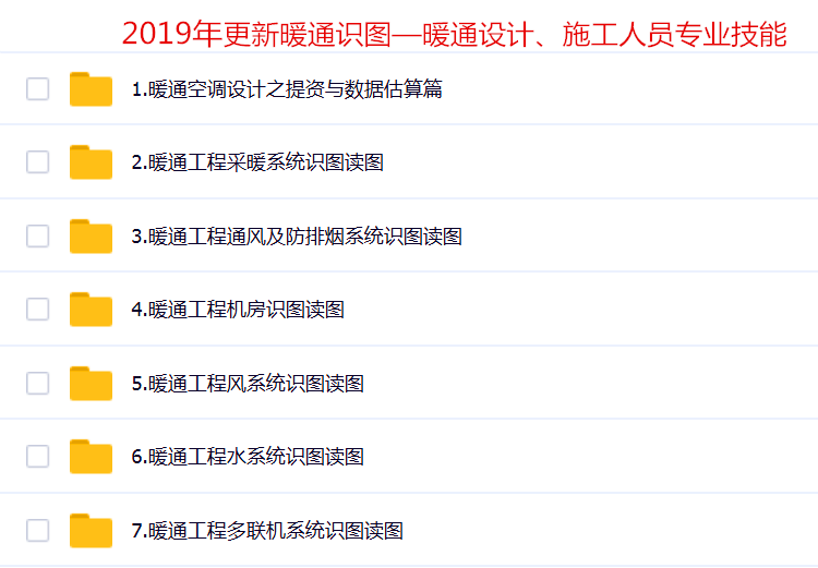 暖通空调设计视频教程下载 消防排烟制冷系统自学识图预算全套教学课件