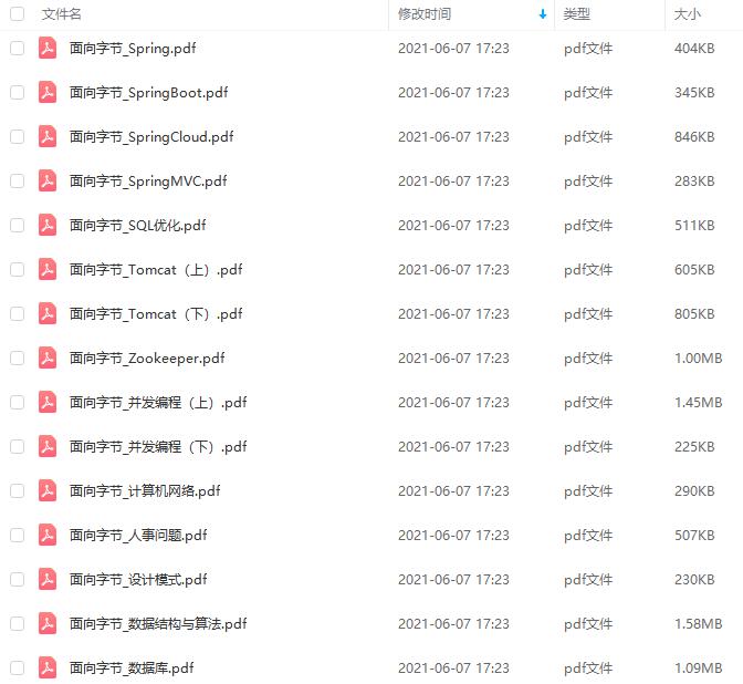 Java大厂面试资料合集（2021）