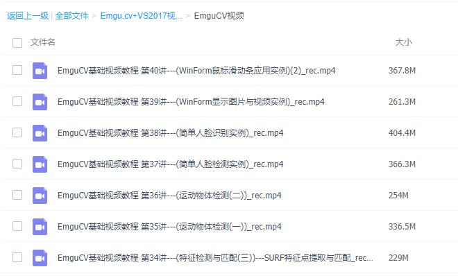 EmguCV基础视频教程下载